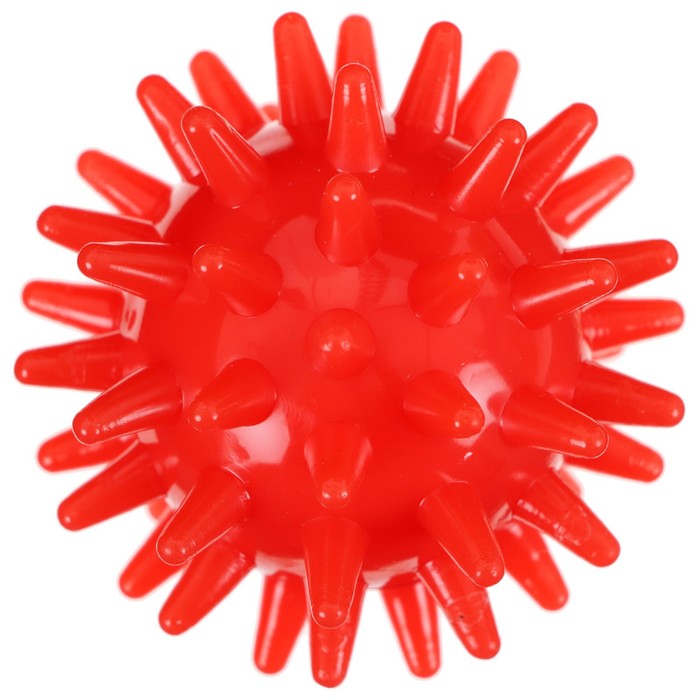 Мяч массажный ONLYTOP «Ёжик», d=4,5 см, цвет красный - фото 1910553882