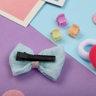 Набор для волос 11 шт "Машенька" бантик голубой (1 зажим,4 резинки,6 крабов) (комплект 6 шт) - фото 35376741