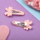 Набор для волос "Милица" 4 шт (невидимка 2 шт - 4 см, резинка 2 шт) звёздочки, розовый (комплект 6 шт) - фото 21995007