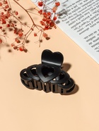 Крабик для волос «Матовый», сердечки ряд, 7.5 см, чёрный (комплект 12 шт) - фото 52387712