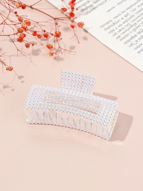 Крабик для волос «Мейли», прямой, 8.5 см, прозрачный (комплект 12 шт)