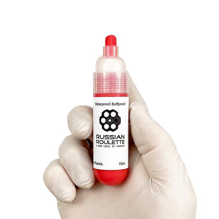 Маркер для граффити Russian Roulette, на водной основе, 8 mm, 15 мл, цвет red paint - Фото 1