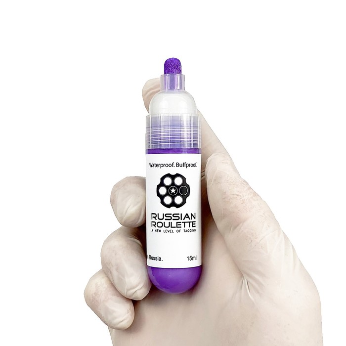 Маркер для граффити Russian Roulette, на водной основе, 8 mm, 15 мл, цвет violet paint - Фото 1