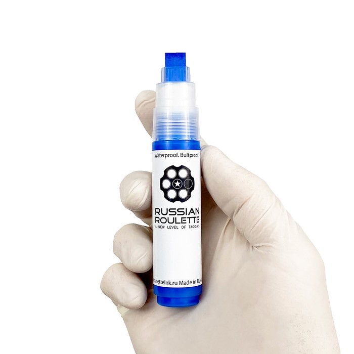 Маркер для граффити Russian Roulette, на водной основе, 10 mm 25 мл, цвет blue paint - Фото 1