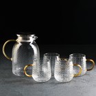 Набор для напитков из стекла Magistro «Хрусталик», 5 предметов: кувшин 1,8 л, 4 кружки 350 мл - Фото 2