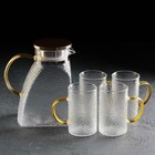 Набор для напитков из стекла Magistro «Сара», 5 предметов: кувшин 1,5 л, 4 кружки 400 мл - Фото 2