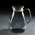 Набор для напитков из стекла Magistro «Дарк. Льдинка», 5 предметов: кувшин 1,6 л, 4 кружки 300 мл, цвет серый - фото 6798530