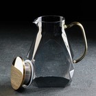 Набор для напитков из стекла Magistro «Дарк. Льдинка», 5 предметов: кувшин 1,6 л, 4 кружки 300 мл, цвет серый - фото 4370414