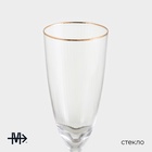 Бокал для шампанского «Орион», 300 мл, 7×27.5 см, стекло, с золотой отводкой, прозрачный - Фото 2