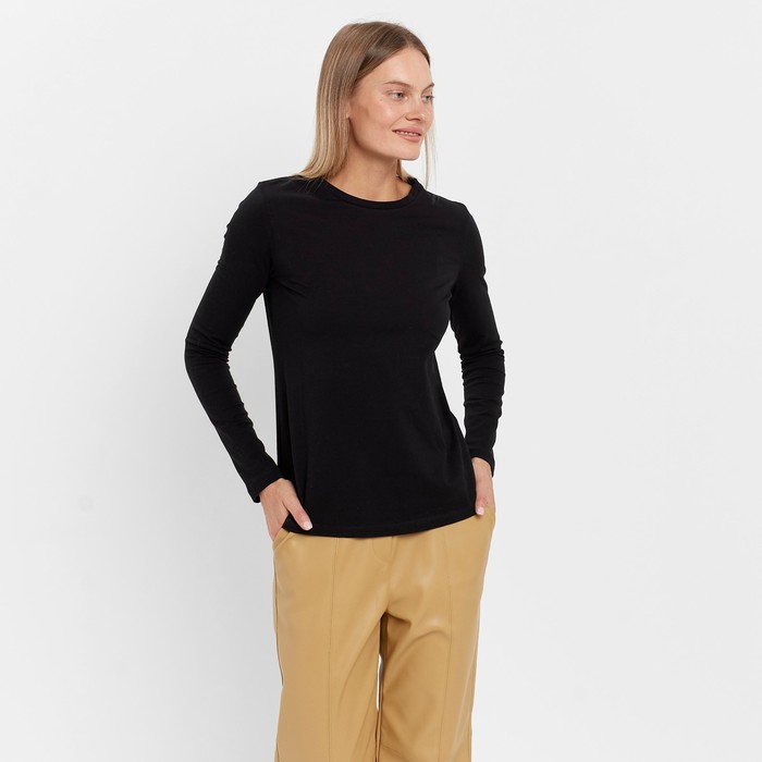 Лонгслив женский, цвет чёрный, размер ХL (48) 60110