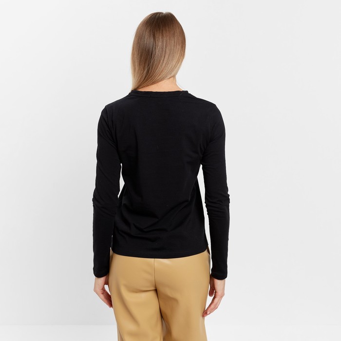 Лонгслив женский, цвет чёрный, размер ХL (48) 60110