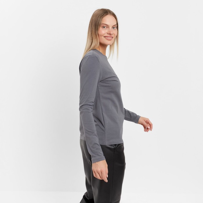Лонгслив женский, цвет тёмно-серый, размер S (42) 60111