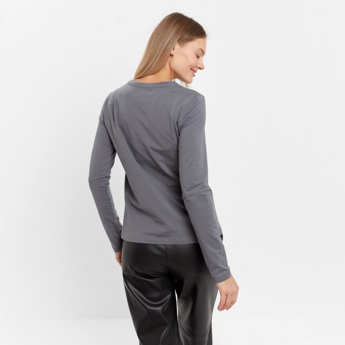 Лонгслив женский, цвет тёмно-серый, размер S (42) 60111