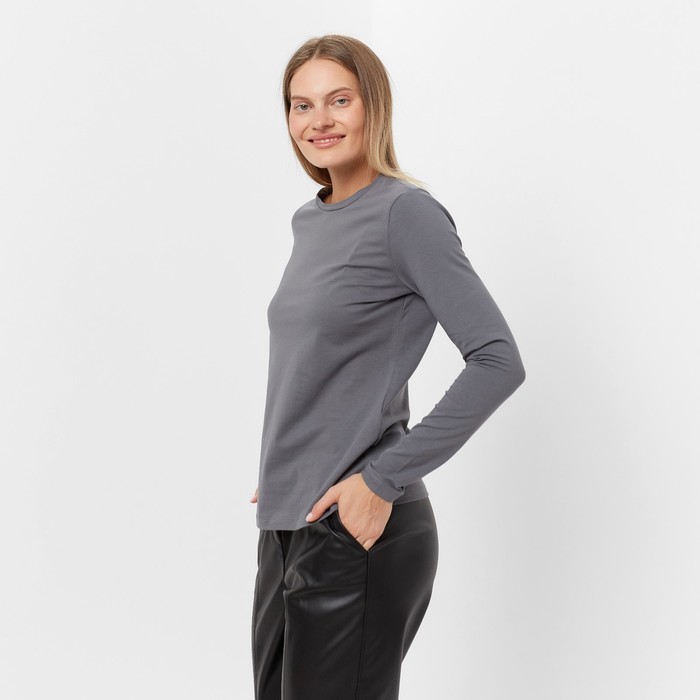 Лонгслив женский, цвет тёмно-серый, размер S (42) 60111