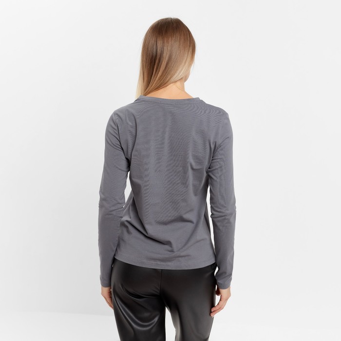 Лонгслив женский, цвет тёмно-серый, размер S (42) 60111