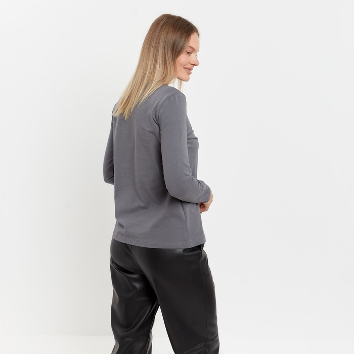 Лонгслив женский, цвет тёмно-серый, размер S (42) 60111