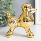 Сувенир керамика "Пудель" золото 5х10х10,7 см - фото 24091657
