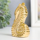 Сувенир керамика "Морской конёк" золото 3,3х6,7х9,8 см - фото 34251502