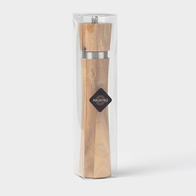 Мельница для специй Magistro Wooden, 5.5×26.5 см, керамический механизм, коричневая
