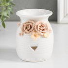 Аромалампа для эфирных масел «Розочки и незабудки с сердечком», керамика, 7.5×7.5×9.5 см, МИКС - Фото 2