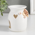 Аромалампа для эфирных масел «Розочки и незабудки с сердечком», керамика, 7.5×7.5×9.5 см, МИКС - Фото 3