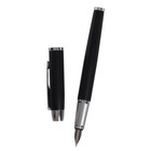 Ручки подарочные, 2 штуки, в кожзам футляре (перьевая и шариковая),ПБ IM, чёрная/серебро - фото 21996323