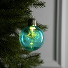 Ёлочный шар «Дед Мороз» голубой, батарейки, 1 LED, свечение тёплое белое - фото 10223664