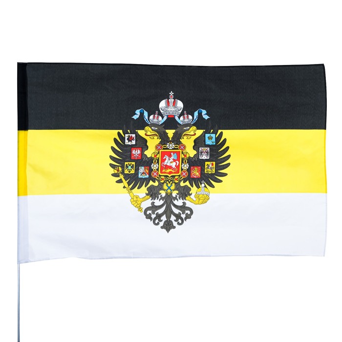 Флаг Российской империи с гербом, 135 х 90 см, полиэстер, без древка - фото 1926594716