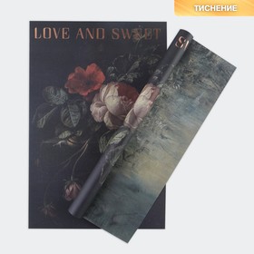 Бумага влагостойкая двухсторонняя «Love and sweet», 38 × 50 см