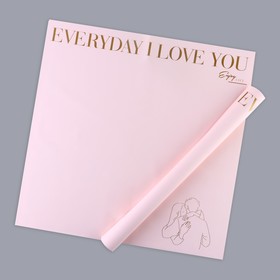 Бумага влагостойкая двухсторонняя «Love you», розовый, 58 × 58 см (10 шт)