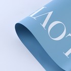 Плёнка для цветов упаковочная двухсторонняя «Love you», голубой, 56 х 56 см (комплект 10 шт) - фото 23229661