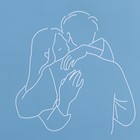 Плёнка для цветов упаковочная двухсторонняя «Love you», голубой, 56 х 56 см (комплект 10 шт) - фото 23229663