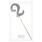 Топпер в торт «Цифра 2», цвет серебро - Фото 3