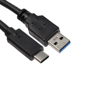 Кабель Cablexpert CCP-USB3-AMCM-0.2M, Type-C - USB, 3 А, 0.2 м, быстрая зарядка, черный