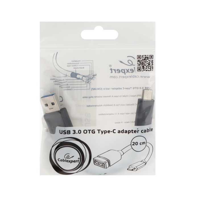 Кабель Cablexpert CCP-USB3-AMCM-0.2M, Type-C - USB, 3 А, 0.2 м, быстрая зарядка, черный - фото 51483826