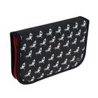 Пенал 1 секция, 130 х 210 х 40 мм, 2 откидные планки, тканевый, Calligrata TOP, Content "Акула", чёрно-красный - фото 24740553