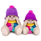 Мягкая игрушка «Зайка Ми в шапке и полосатом шарфе», 18 см - фото 21997165
