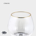 Бокал для вина Magistro «Орион», 550 мл, 10×22 см, с золотой отводкой, стекло, прозрачный - Фото 3