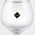 Бокал для вина Magistro «Орион», 550 мл, 10×22 см, с золотой отводкой, стекло, прозрачный - Фото 6