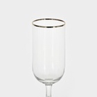 Пивной бокал Magistro «Руно», 390 мл, 17.5×7 см, на ножке, с золотой отводкой, стекло, прозрачный - Фото 4