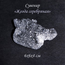 Камень, сувенир "Жеода серебряная", 6х6х4 см 9269513