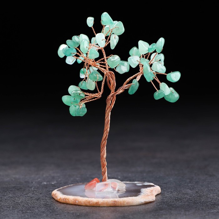 Сувенир "Энергетическое дерево. Зеленый Авантюрин", натуральный камень, 10 см - Фото 1