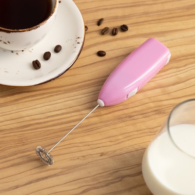 Капучинатор погружной Luazon LMR-07, от батареек 2×АА, розовый