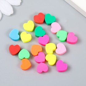Бусины для творчества PVC 'Яркие сердечки' набор 20 шт 0,5х1х1 см