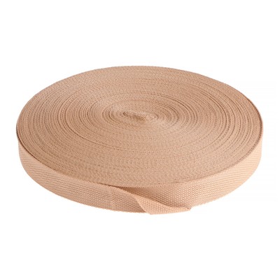 Стропа ременная 30 мм, для окантовки eva ковриков, катушка 50 м, бежевая