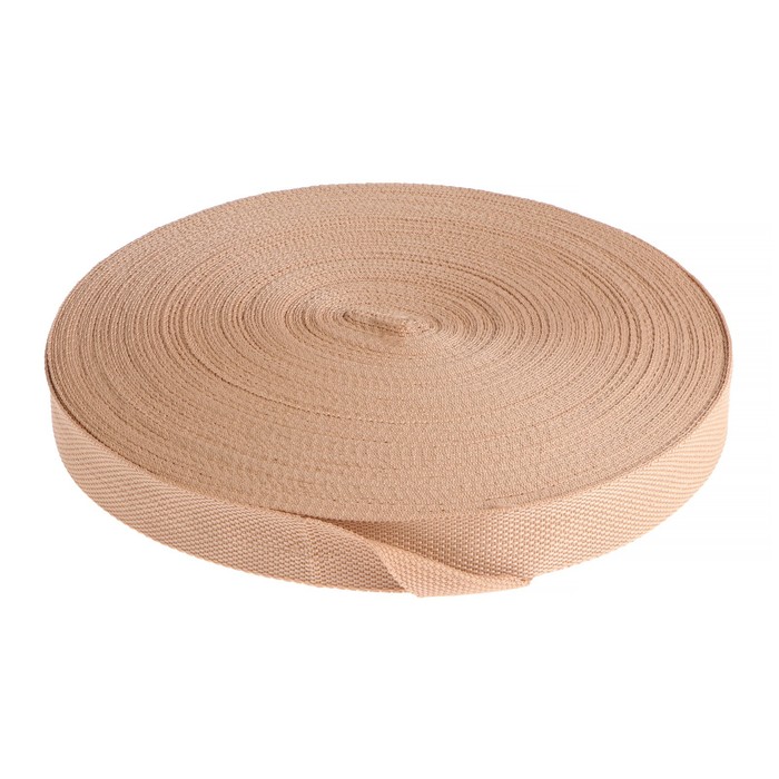 Стропа ременная 30 мм, для окантовки eva ковриков, катушка 50 м, бежевая - Фото 1