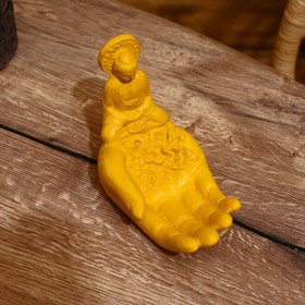 Подставка под благовония "Рука. Будда" камень 13х16 см, желтый