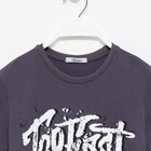 Футболка для мальчика, цвет тёмно-серый, рост 158 см - фото 49430801