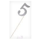 Топпер в торт «Цифра 5», серебряный - Фото 3