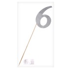 Топпер в торт «Цифра 6», цвет серебро - Фото 3